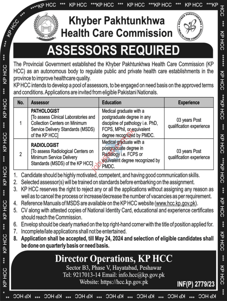 KPK Healthcare Commission Jobs Advertisement