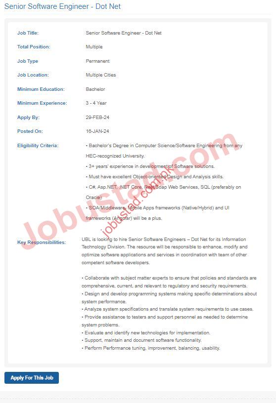 UBL Bank Jobs in Multan February 2024 1