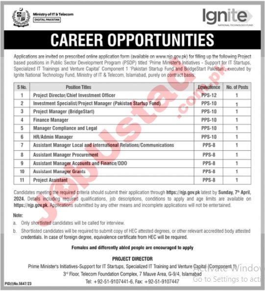 Ministry of IT Jobs 2024