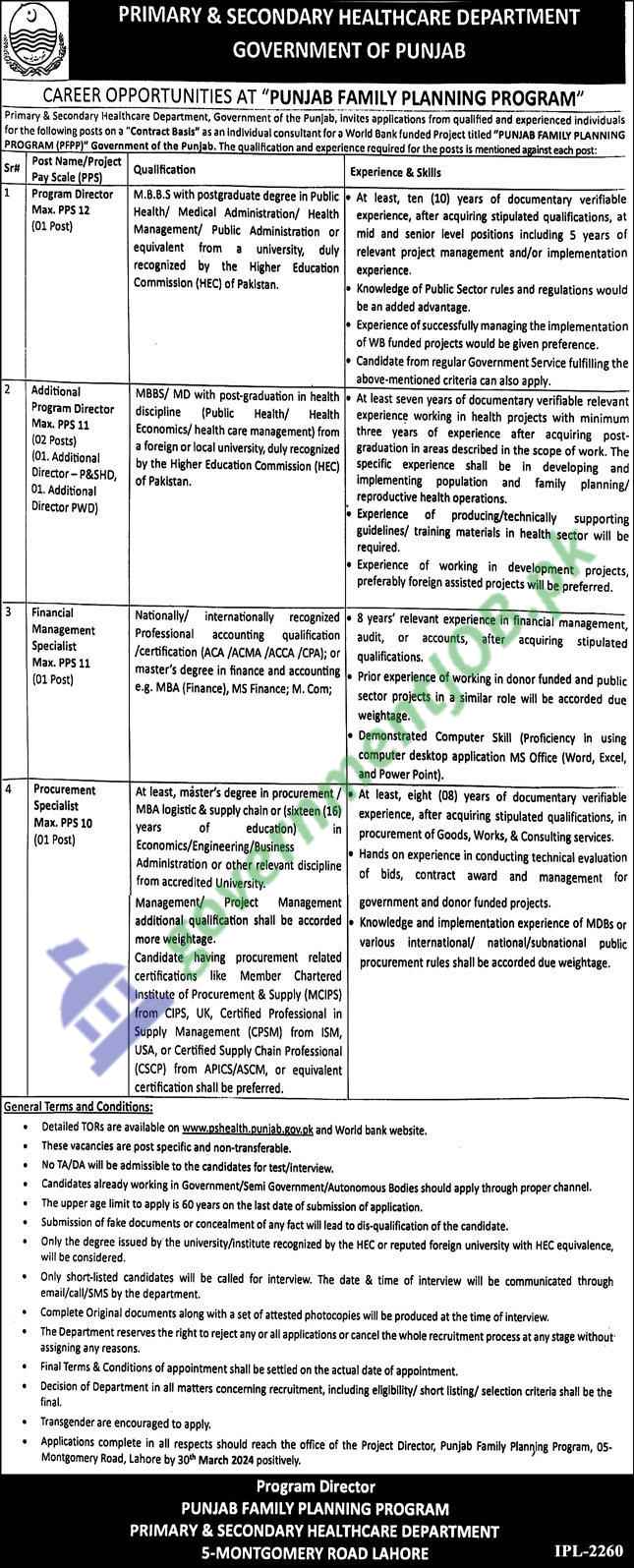 PSH Punjab Jobs 2024