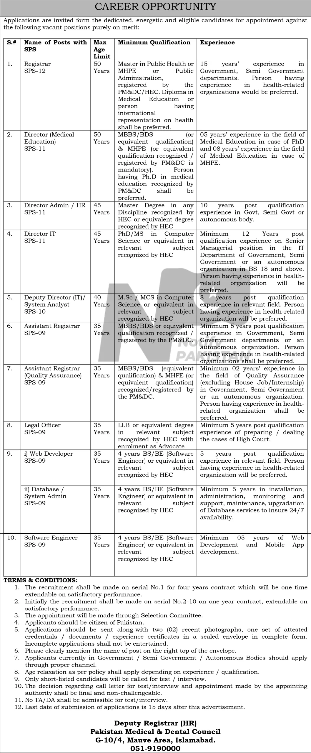 Pakistan Medical Dental Council PMDC Jobs 2024 Advertisement scaled 1