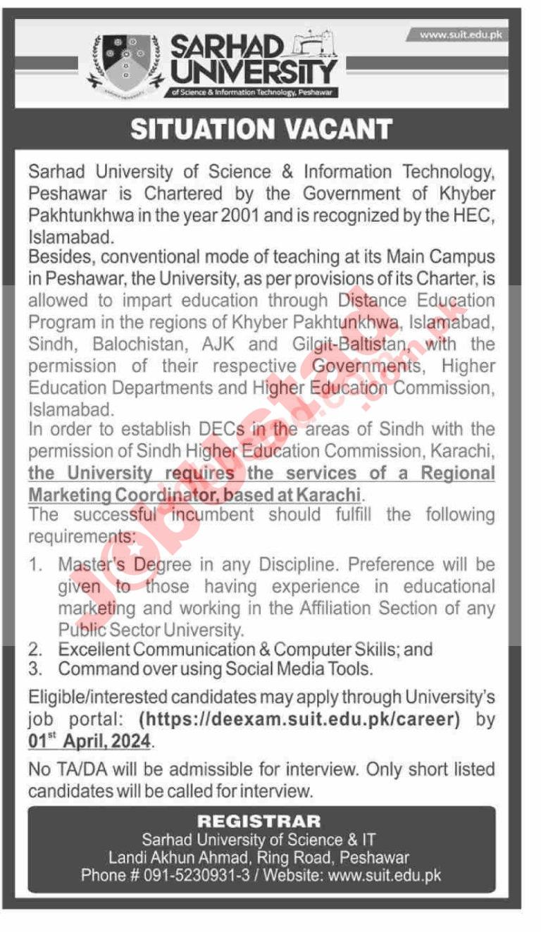 Sarhad University Jobs in Karachi March 2024 768x1323 1